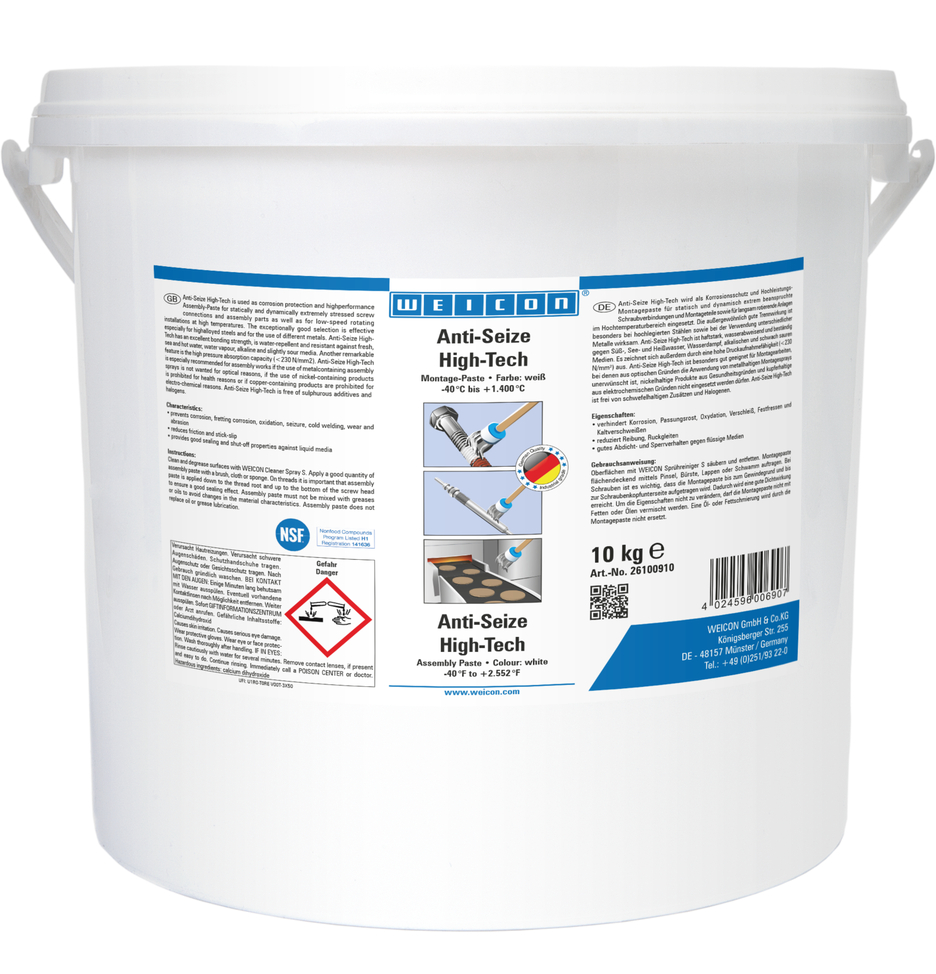 WEICON Anti-Seize ASW 10000 10 kg, High-Tech Montagepaste