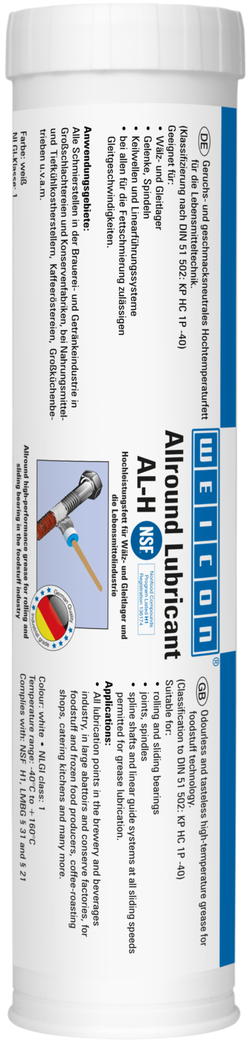 WEICON Allround-Lubricant 400g AL-H 400 K, Lebensmittelfett Kartusche