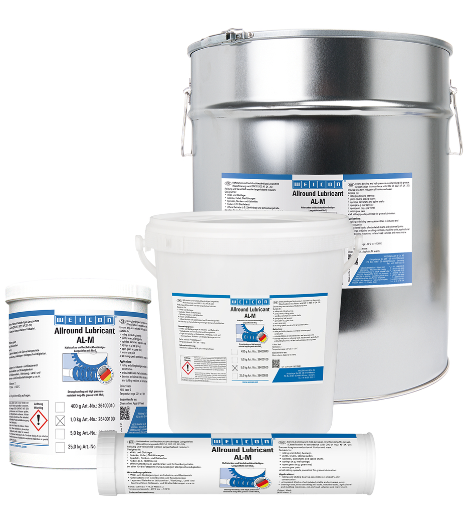 WEICON Allround-Lubricant AL-M 400 K 400g Langzeitfett mit MoS2, Kartusche