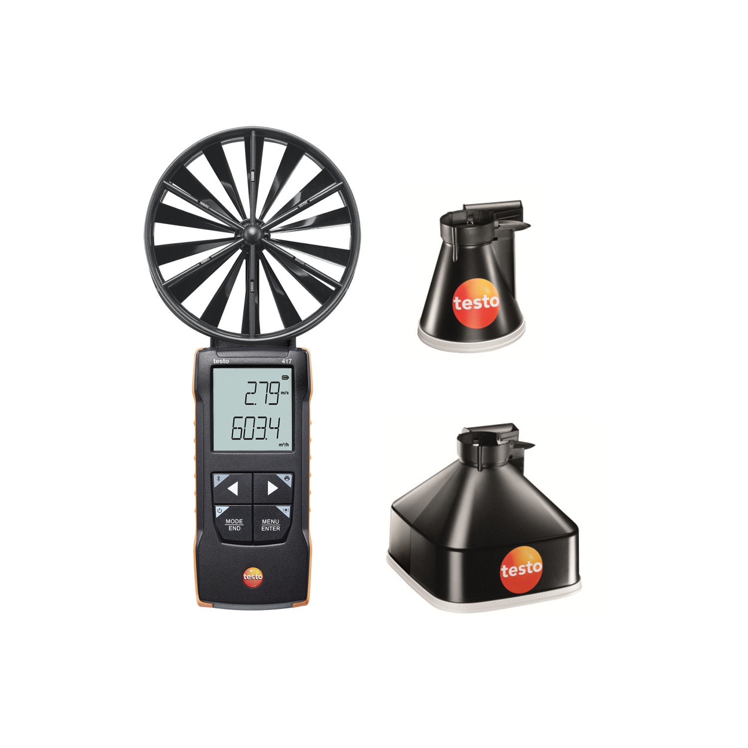 Flügelrad-Anemometer testo 417 Set 1 mit Messtrichtern