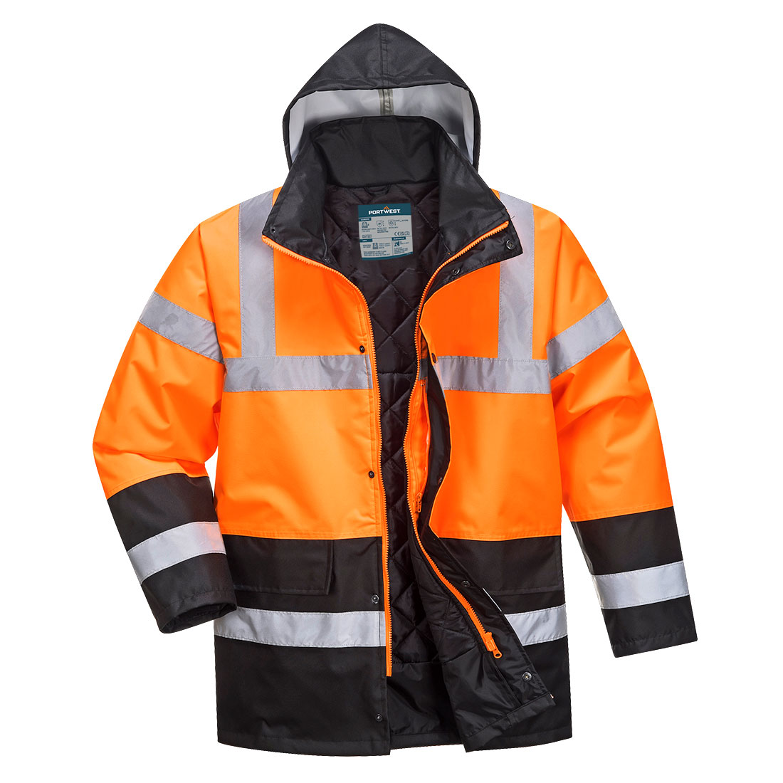Hi-Vis Kontrast Winter Verkehrsjacke – Warnschutz Klasse 3 mit Kälteschutz EN 342 | Portwest S467