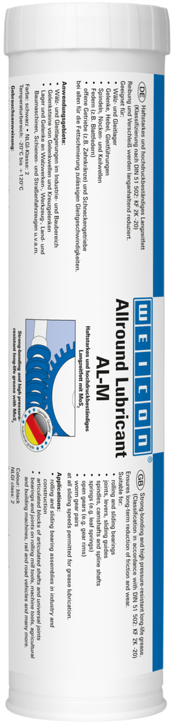 WEICON Allround-Lubricant AL-M 400 K 400g Langzeitfett mit MoS2, Kartusche