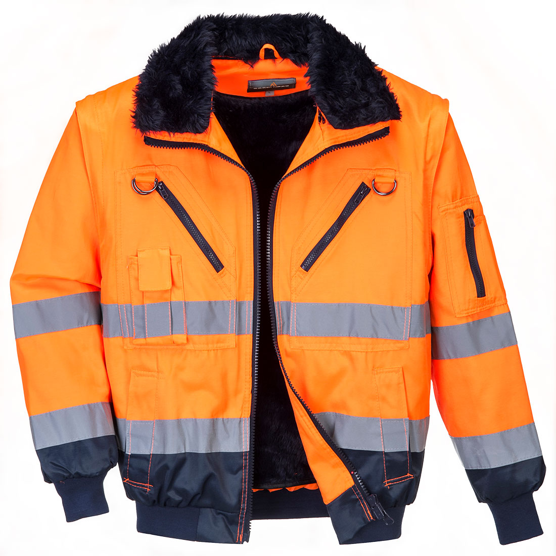 Hi-Vis 3-in-1 Kontrast Pilotjacke – Warnschutz Klasse 3 mit Kälteschutz EN 342 | Portwest PJ50