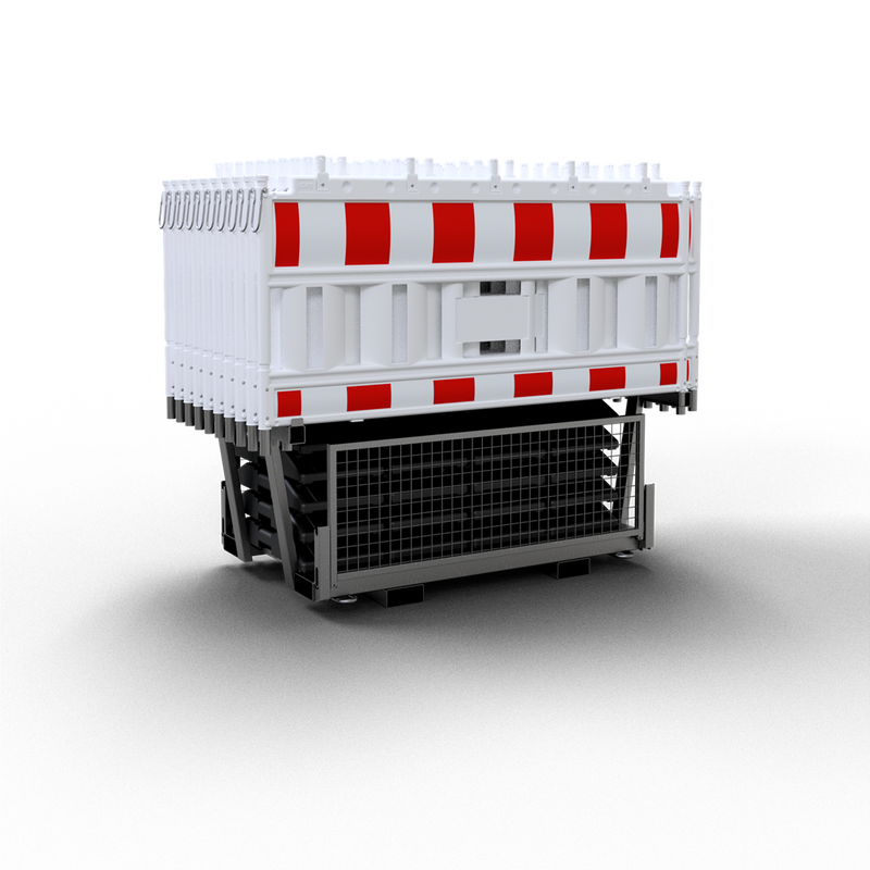 Absperrschrankengitter-Sets mit Fußplatten und Transportpalette