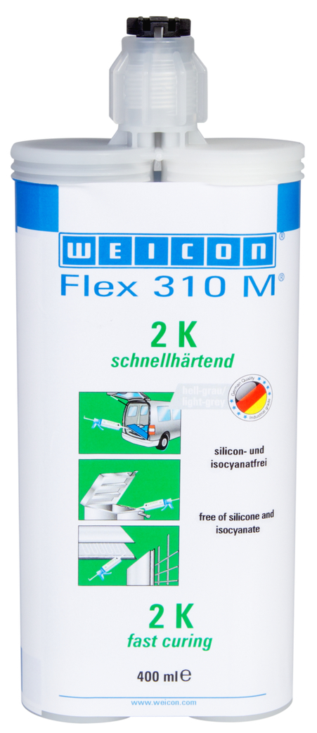 WEICON Flex 310 M 2 K grau 400 ml mit MHD, SBS-Kartusche