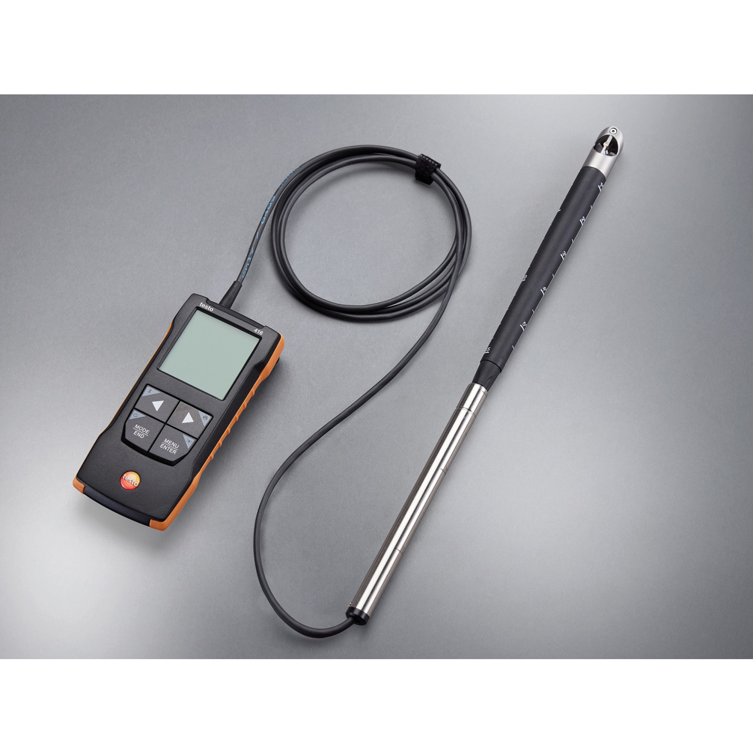 Digitales 16 mm Flügelrad-Anemometer testo 416 mit App-Anbindung