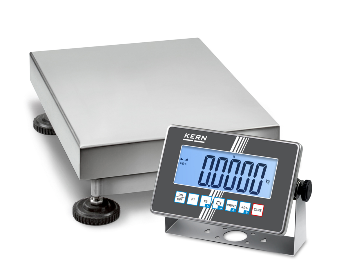 Edelstahl-Plattformwaage KERN SXC – IP68/IP69K, vernetzbar, eichfähig, bis 300 kg