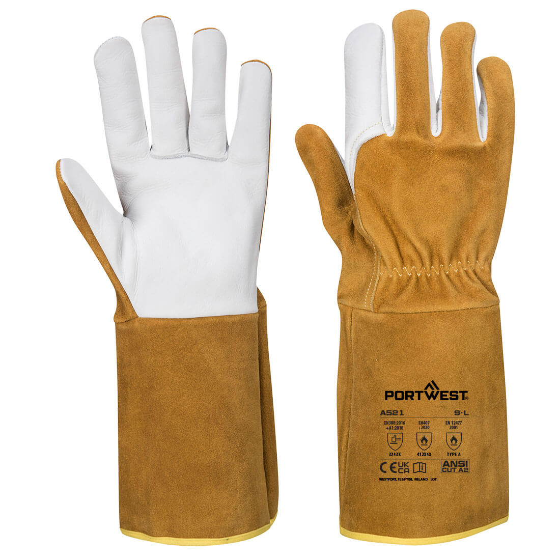 TIG Ultra Schweißerschutz Handschuh – Schweißerhandschuh EN 12477 | Portwest A521