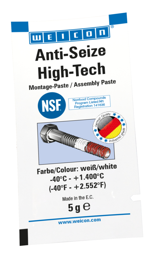 WEICON Anti-Seize ASW 005 S 5 g, High Tech Montagepaste, Siegelrandbeutel