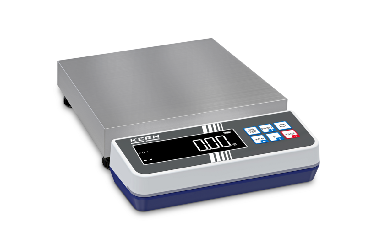 Edelstahl-Tischwaage KERN FKS – IP65 mit LED-Klassifizierung, 1,5 kg bis 30 kg