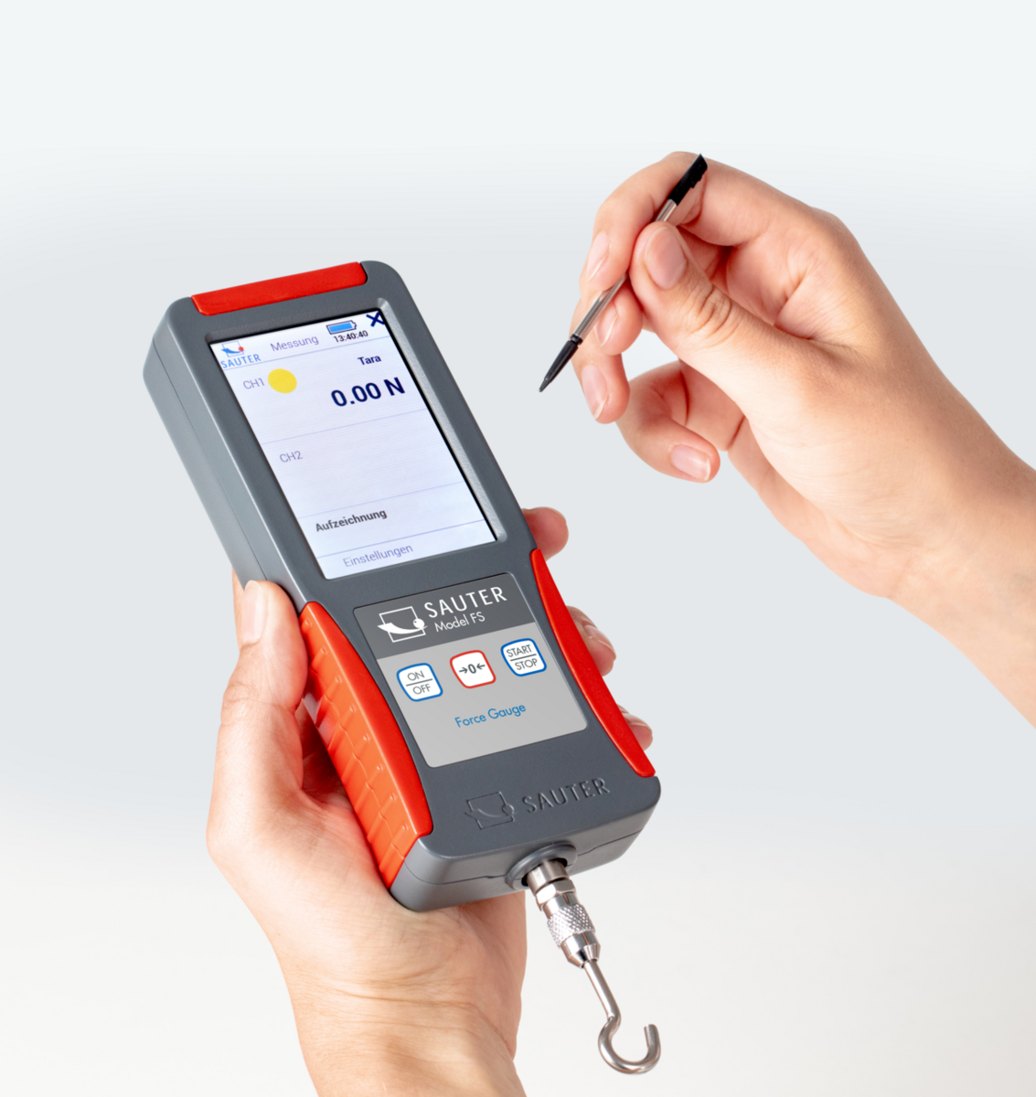 Premium-Kraftmessgerät SAUTER FS – interne und externe Messzelle, 20 N bis 500 N