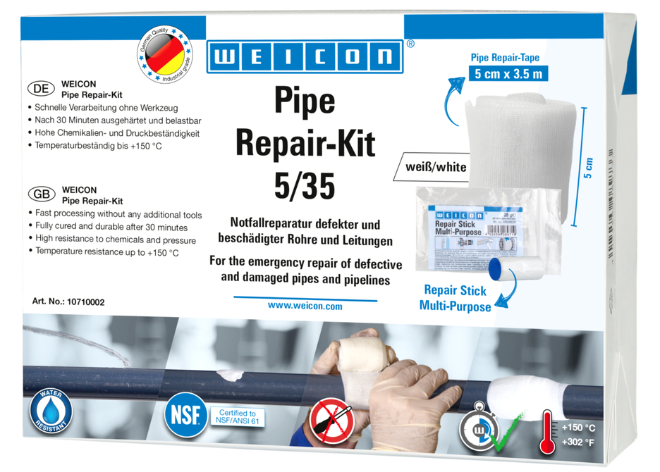 WEICON Pipe Repair-Kit 5/35 weiß