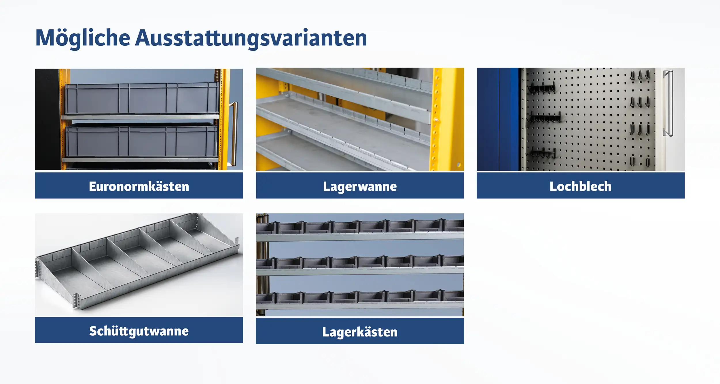Werkstattschrank mit Schüttgutwannen in Vertikalauszügen – Kleinteileschrank, 900 kg je Auszug