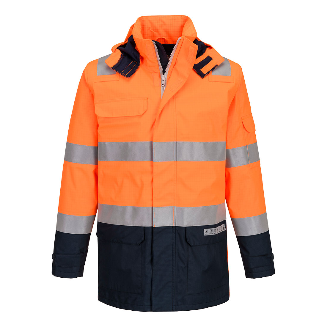 Bizflame Rain+ Hi-Vis Multinorm Kontrast FR Jacke – Störlichtbogenschutz APC 2 | Portwest FR605