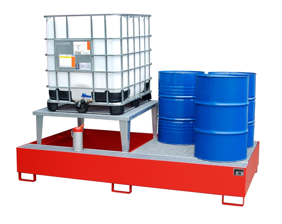 IBC-Auffangwanne mit Abfüllaufsatz