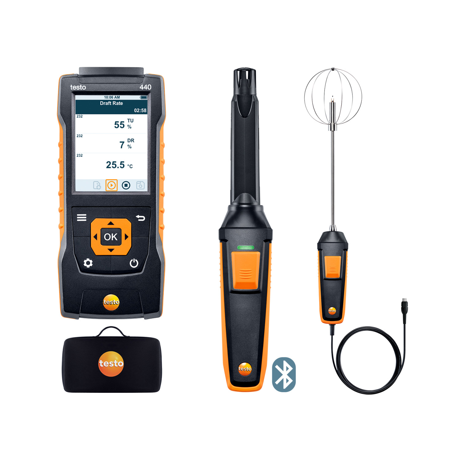 Klimamessgerät testo 440 Behaglichkeits-KombiSet mit Bluetooth®
