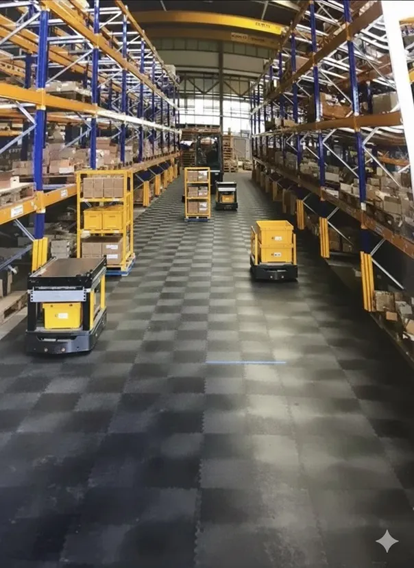 Bodenfliesen mit Roboter befahrbar