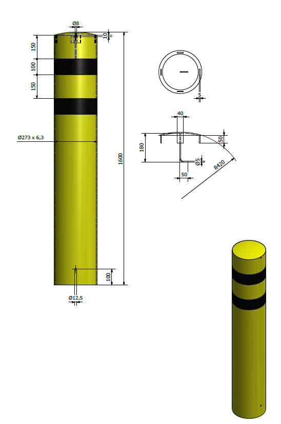 Stahl-Rammschutzpoller MAX