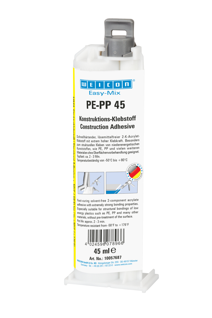 WEICON Easy-Mix PE-PP 45, 45 ml 2K-Konstruktionsklebstoff 10:1