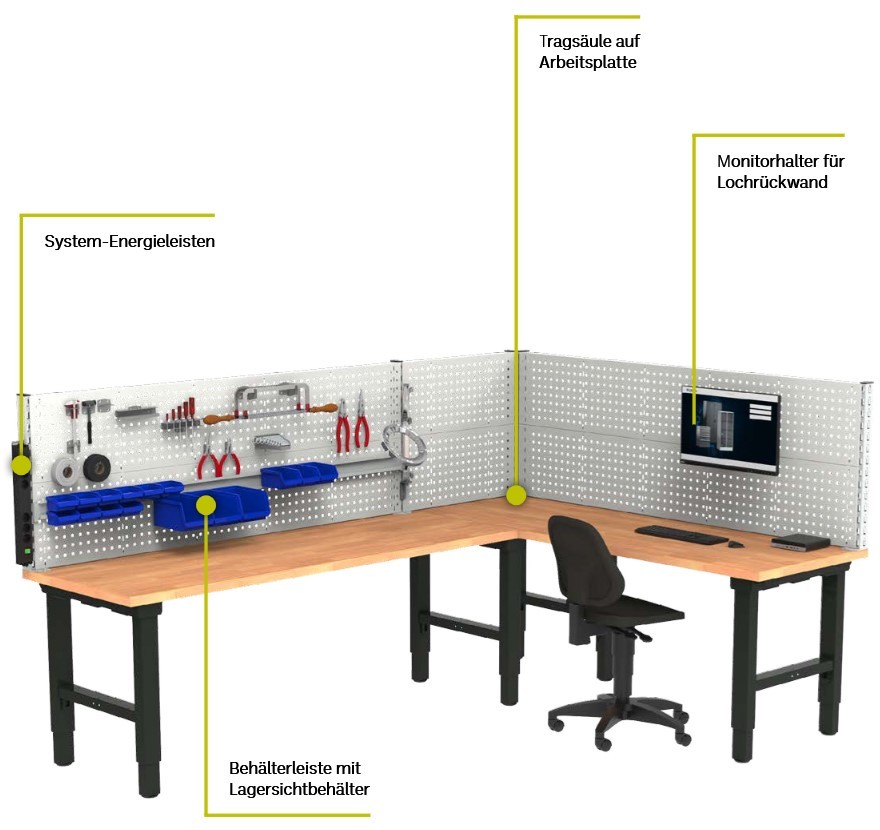 Werkbank höhenverstellbar