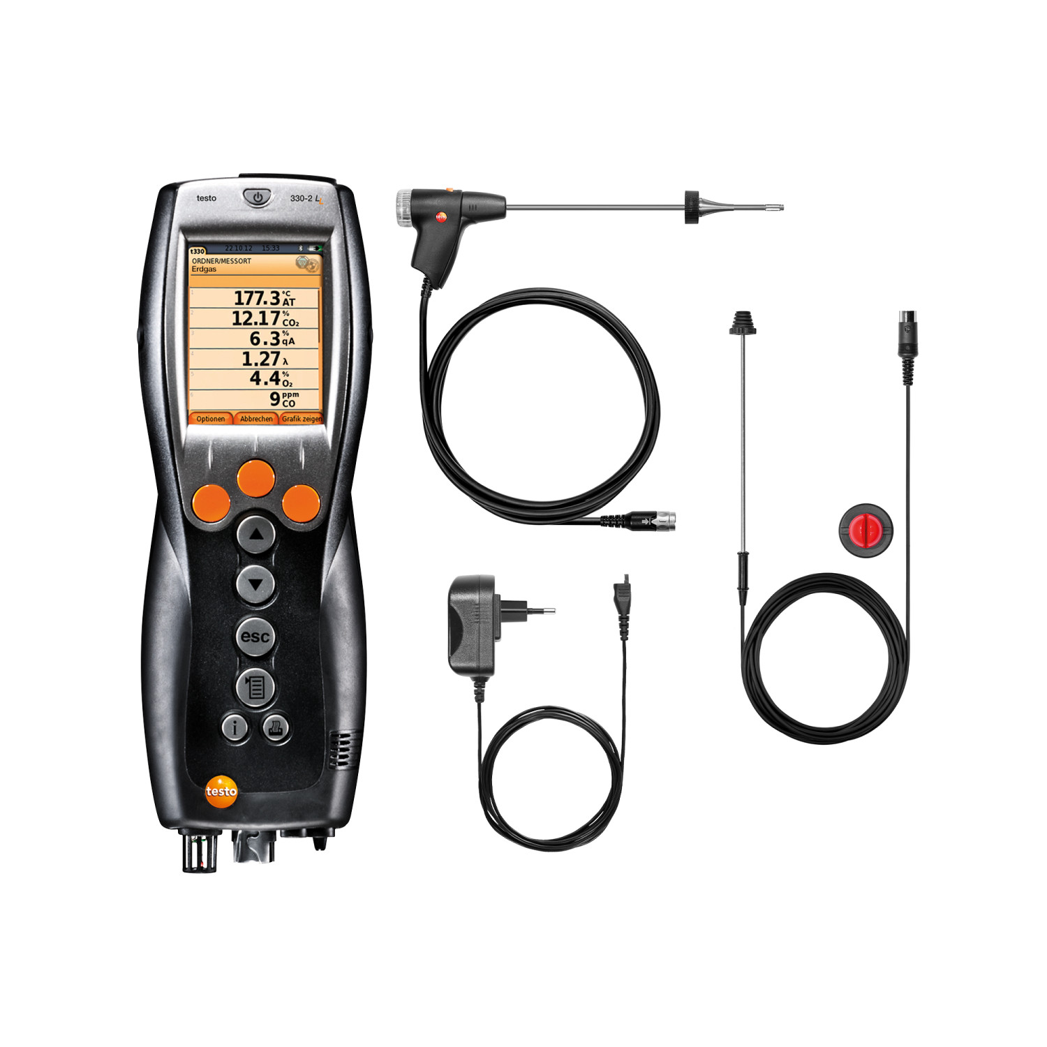 Abgasmessgerät testo 330-2 LL Abgasmessgerät – Schornsteinfeger-Set