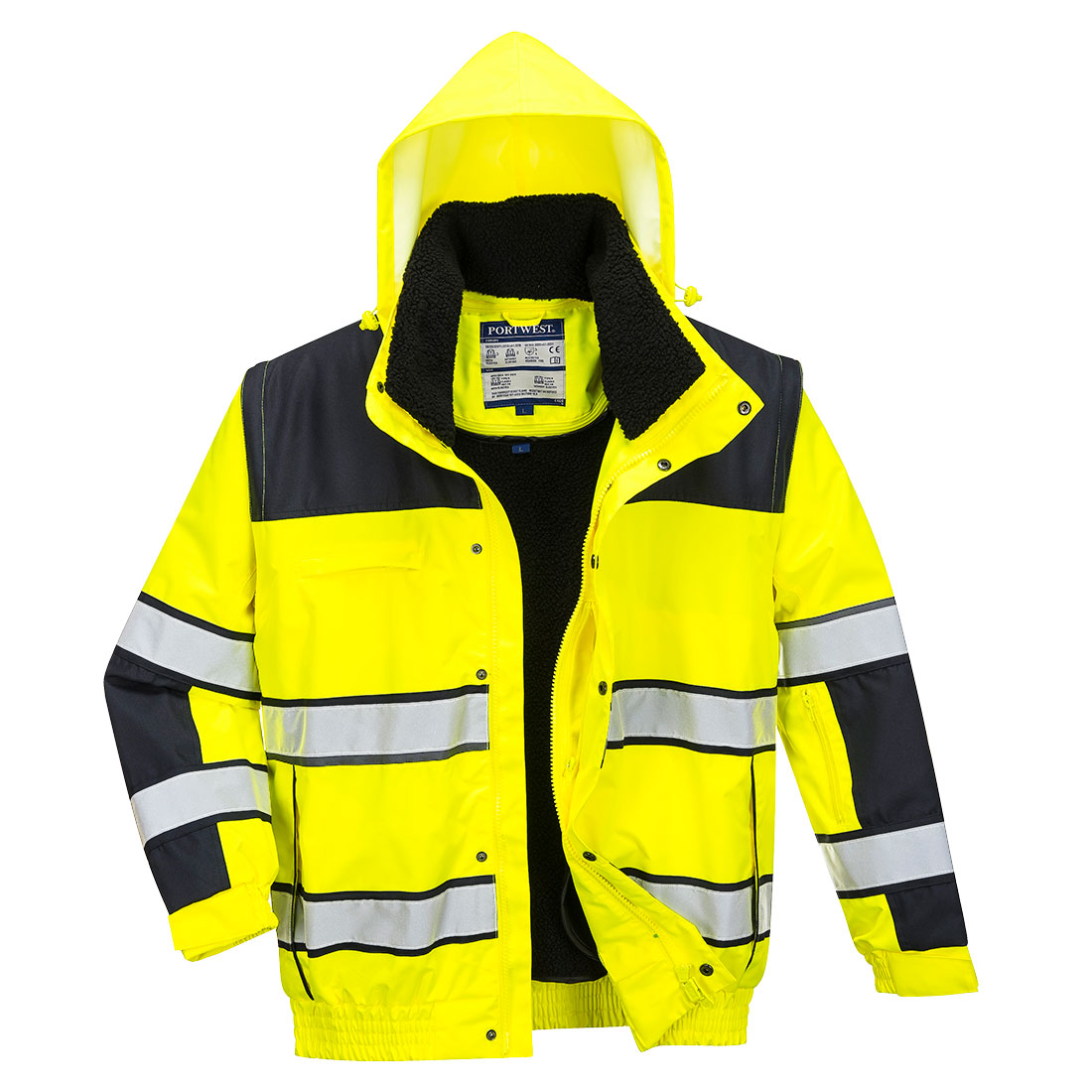 Hi-Vis 3-in-1 Kontrast Winter Pilotjacke – Warnschutz Klasse 3 mit Kälteschutz EN 342 | Portwest C466