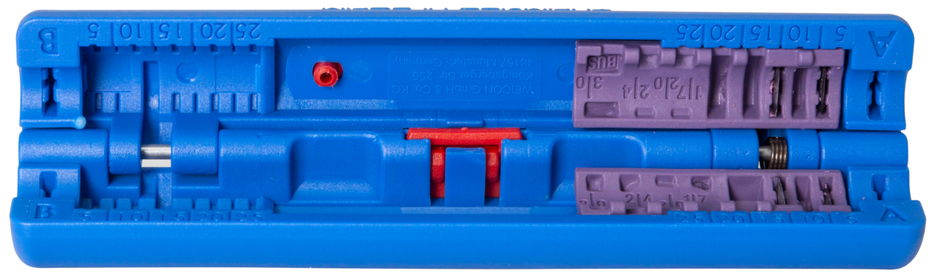 WEICON Profibus Stripper No.2 blau/rot, Einsatz Kassette lila, RAL 4005