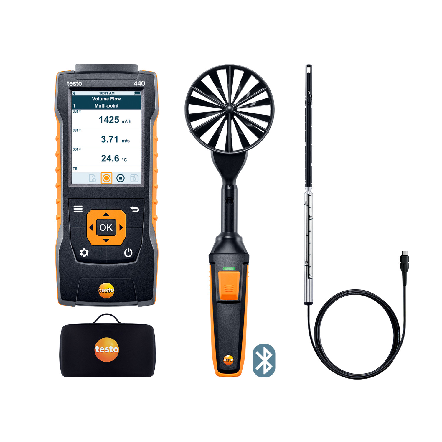 Klimamessgerät testo 440 Strömungs-KombiSet 1 mit Bluetooth®