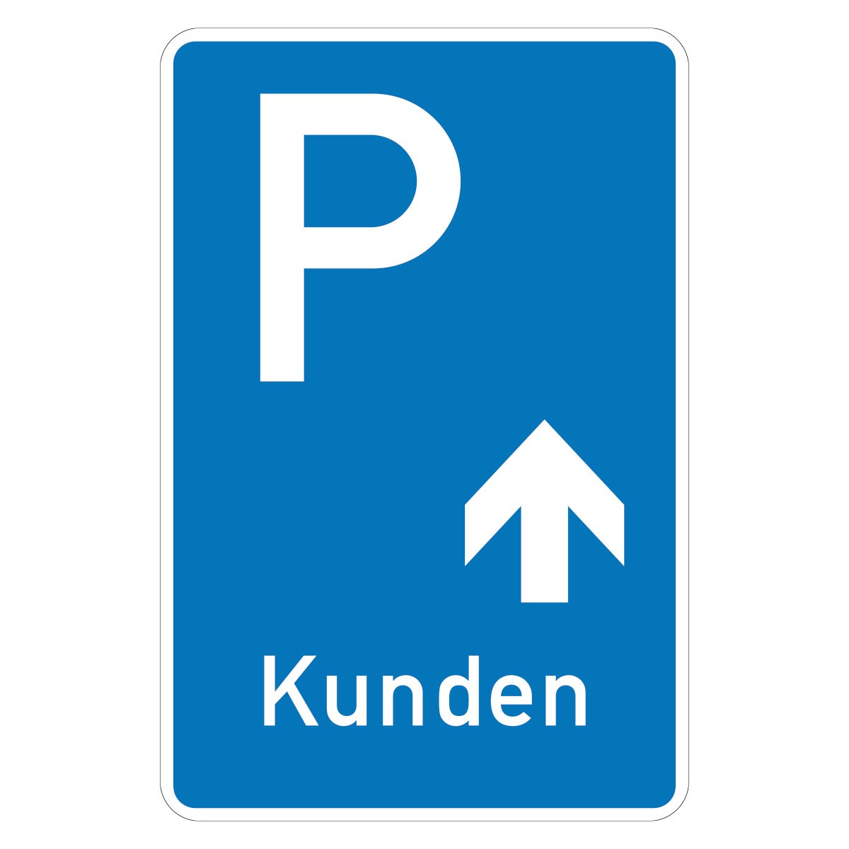 Beschilderung Parkplatz Besucher oder Kunden geradeaus