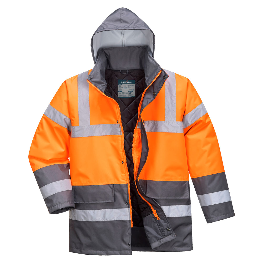 Hi-Vis Kontrast Winter Verkehrsjacke – Warnschutz Klasse 3 mit Kälteschutz EN 342 | Portwest S467
