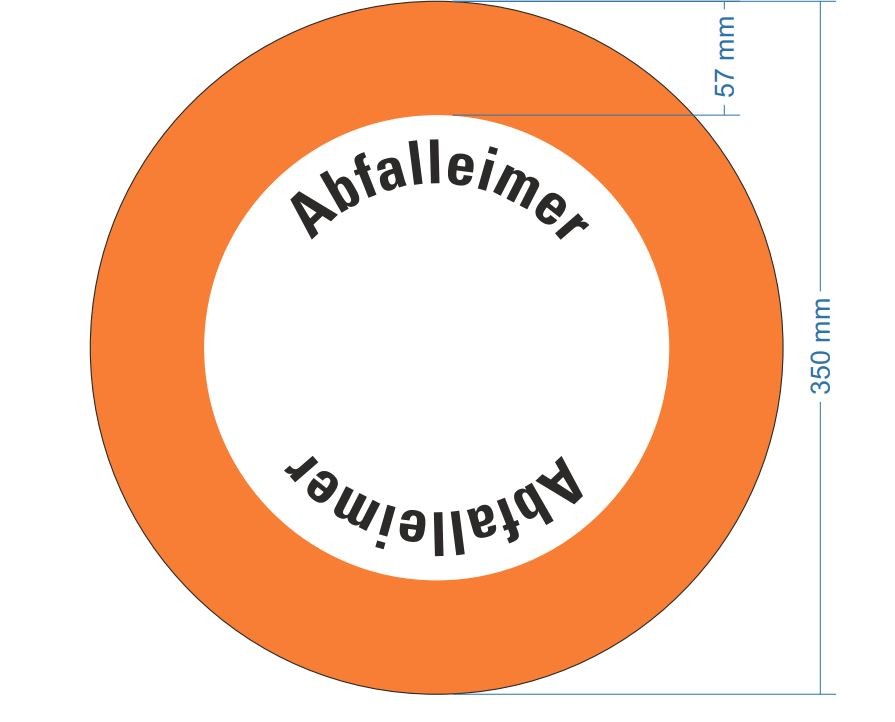 Bodenmarkierung für Abfalleimer