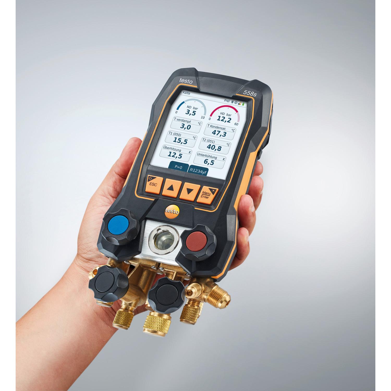 Digitale Monteurhilfe testo 558s mit 4-Wege-Ventilblock und Touchscreen (Art.-Nr. 0564 5581)