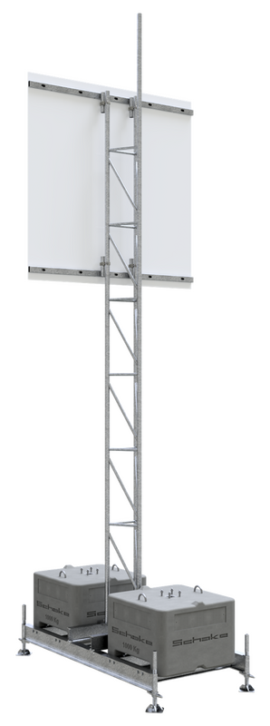 Werbetafel-Aufstellvorrichtung mit Gitterrohrmast