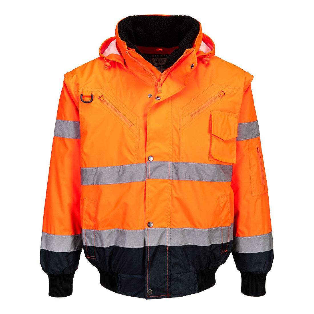 Hi-Vis 3-in-1 Kontrast Pilotjacke – Warnschutz Klasse 3 mit Kälteschutz EN 342 | Portwest C465