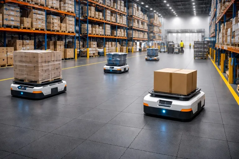 Bodenfliesen mit Roboter befahrbar