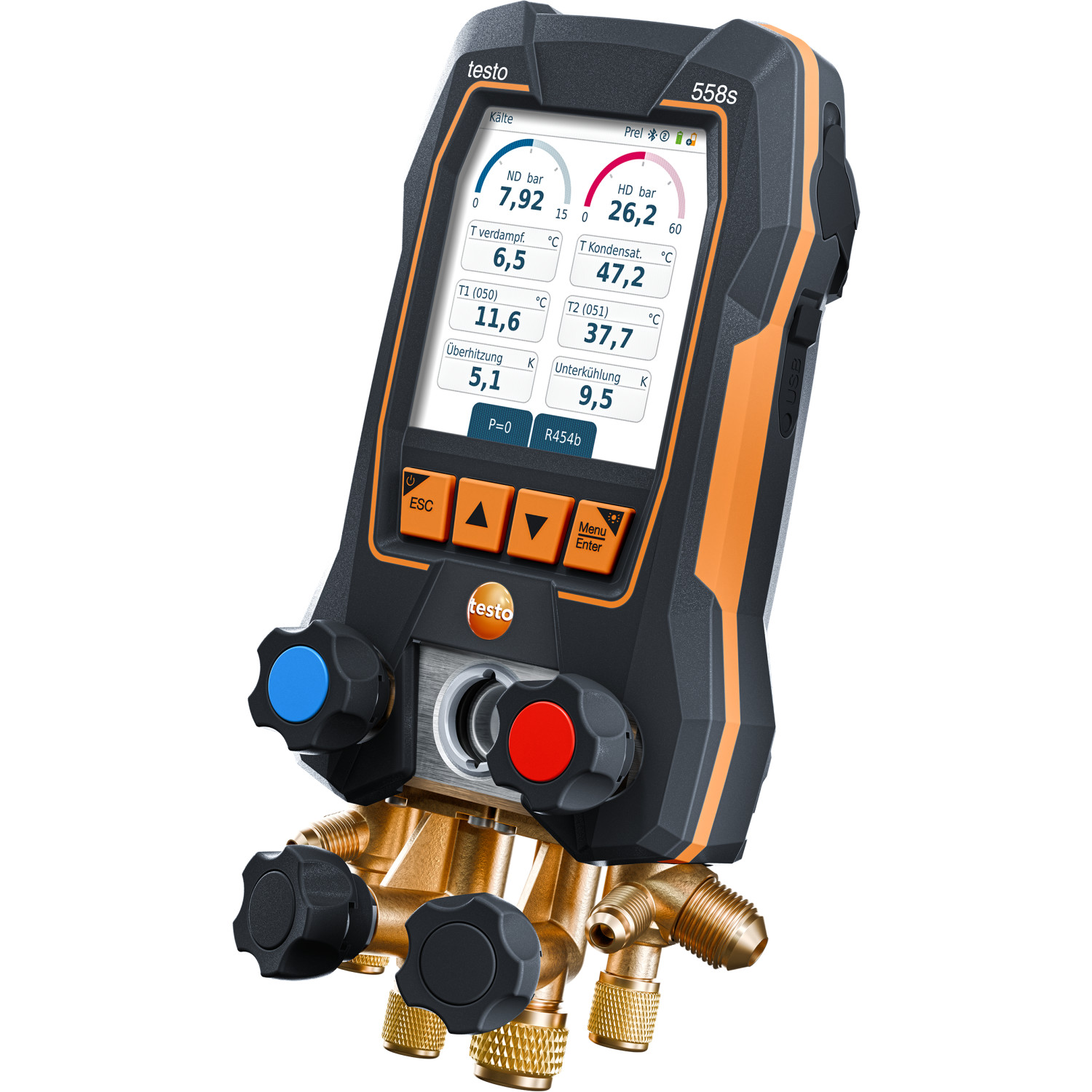 Digitale Monteurhilfe testo 558s mit 4-Wege-Ventilblock und Touchscreen (Art.-Nr. 0564 5581)