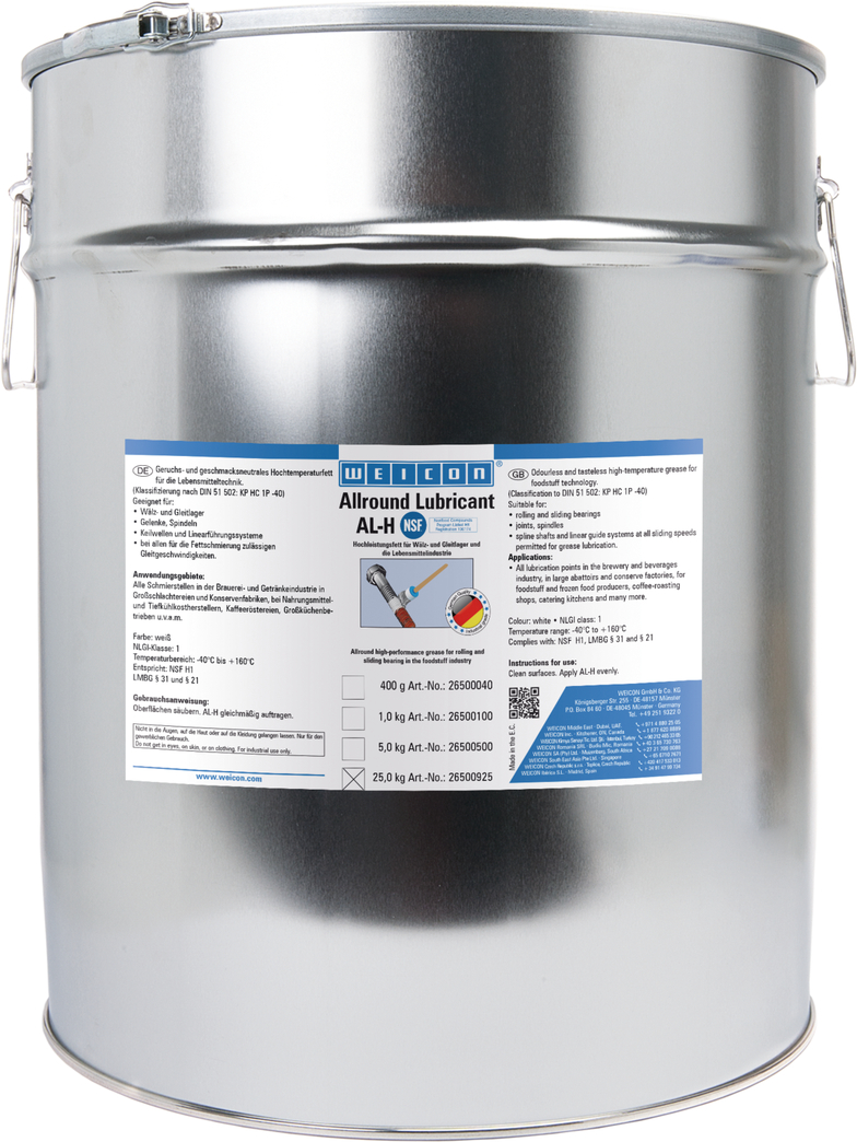 WEICON Allround-Lubricant 25kg AL-H 25000, Lebensmittelfett
