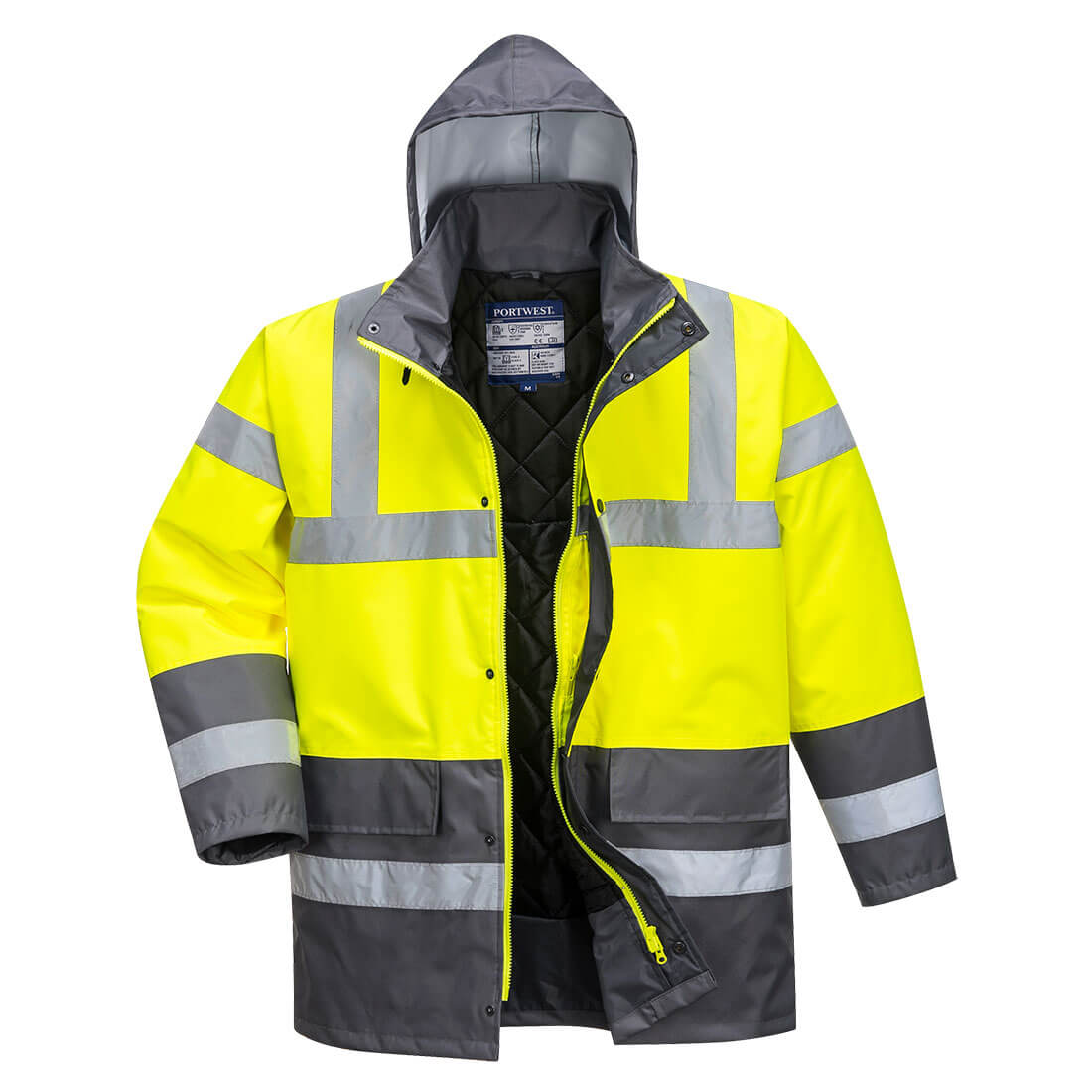 Hi-Vis Kontrast Winter Verkehrsjacke – Warnschutz Klasse 3 mit Kälteschutz EN 342 | Portwest S466