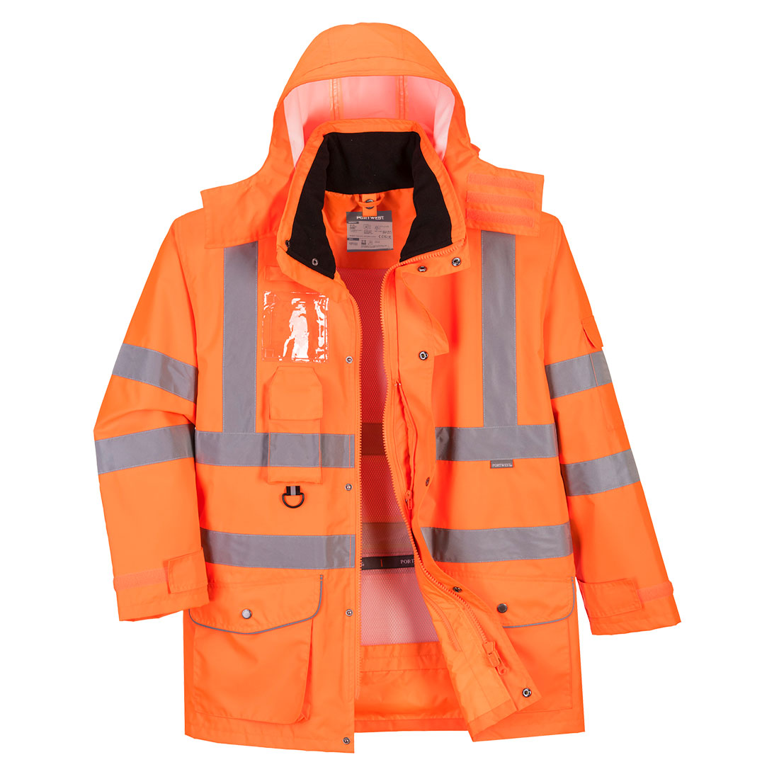 Hi-Vis 7-in-1 Verkehrsjacke atmungsaktiv – Warnschutz Klasse 3 mit Kälteschutz EN 342 | Portwest RT27