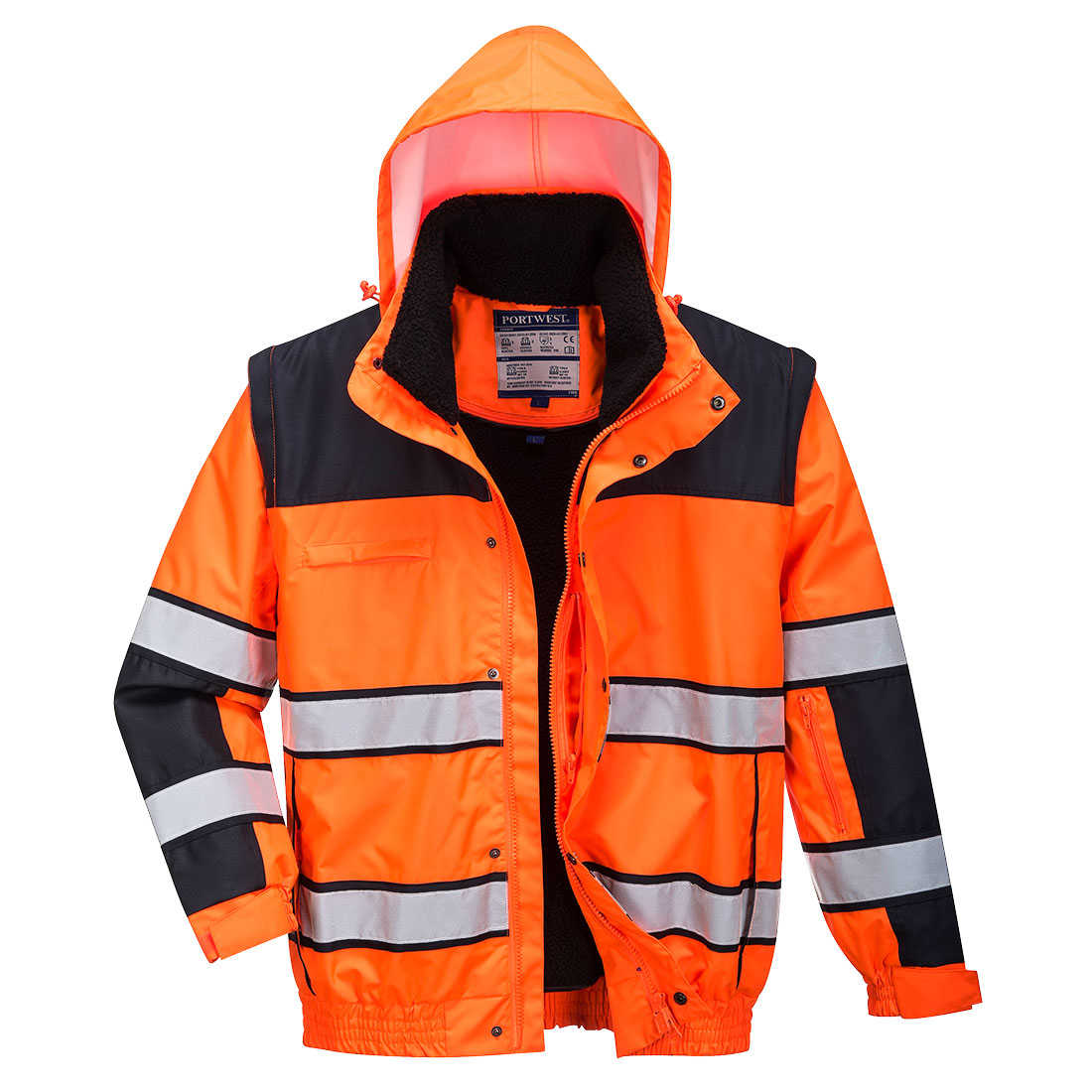 Hi-Vis 3-in-1 Kontrast Winter Pilotjacke – Warnschutz Klasse 3 mit Kälteschutz EN 342 | Portwest C466