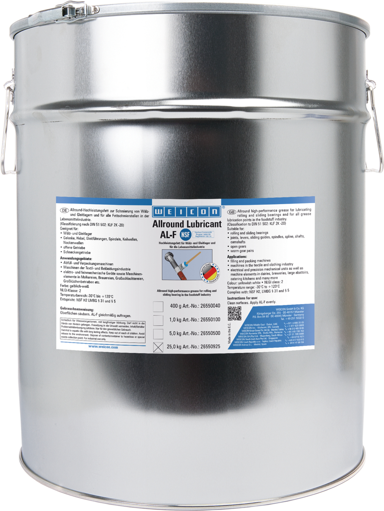 WEICON Allround-Lubricant 25kg AL-F 25000, Hochleistungsfett