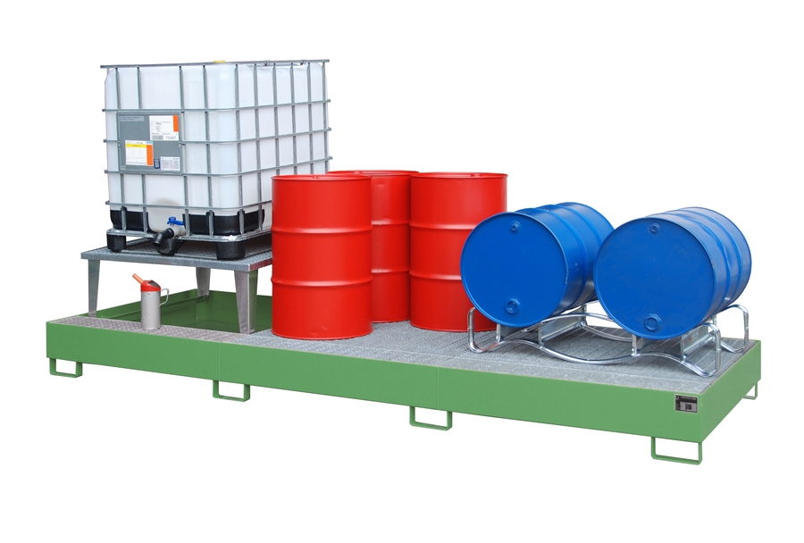 IBC-Auffangwanne mit Abfüllaufsatz