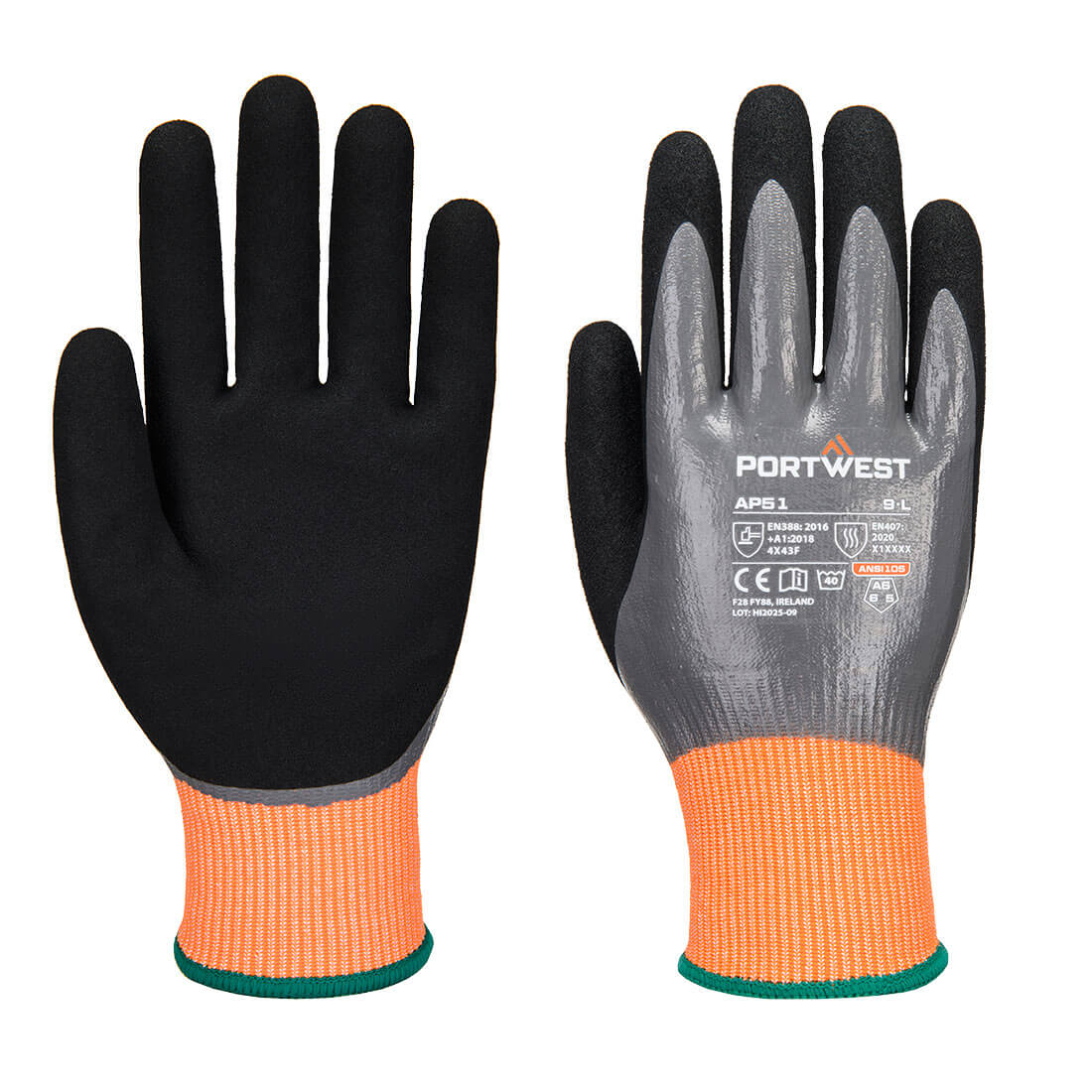 Cut F15 Nitril-Aqua Handschuh – Schnittschutz F nach EN 388 | Portwest AP51