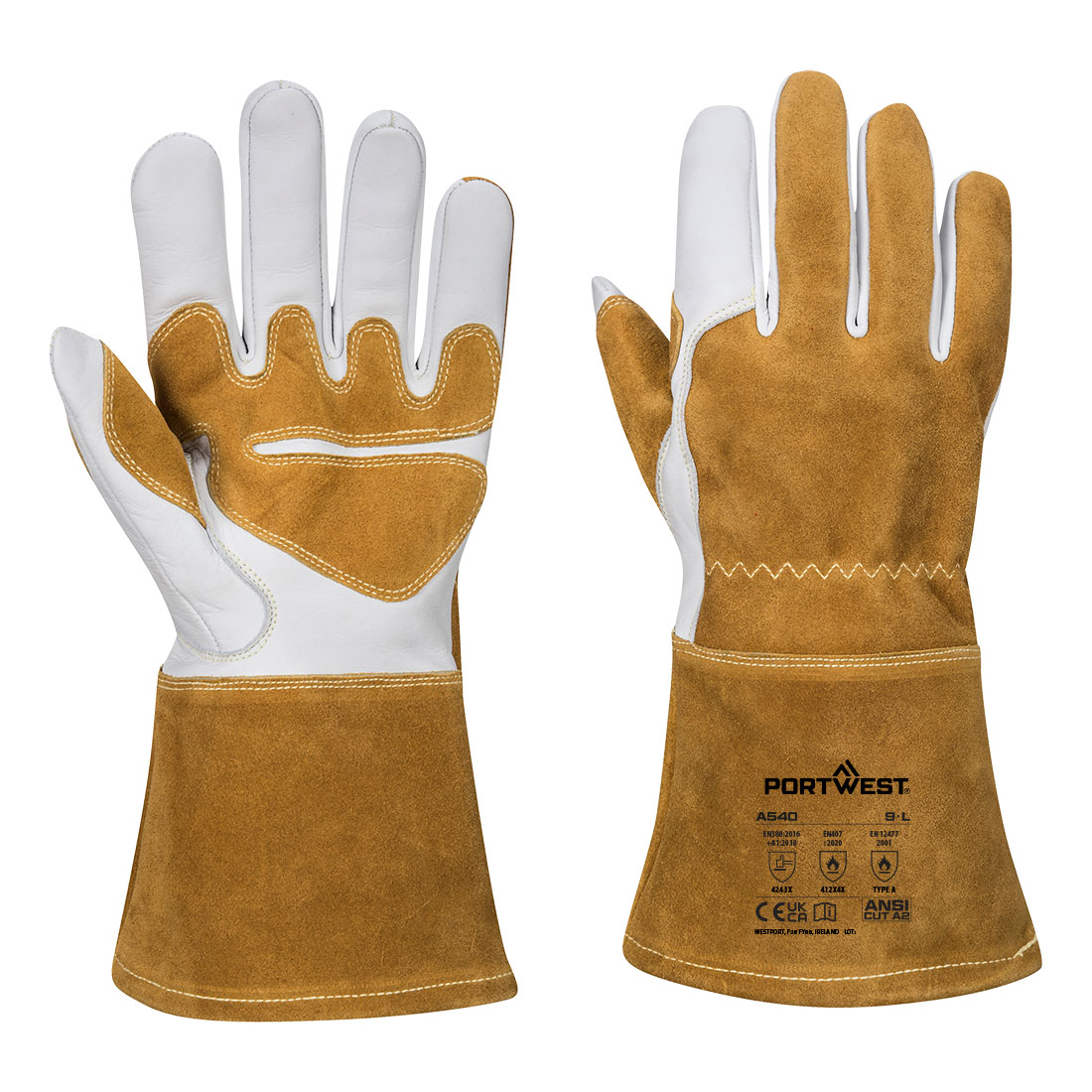 Ultra Schweisserschutz-Handschuh Mit Stulpe – Schweißerhandschuh EN 12477 | Portwest A540