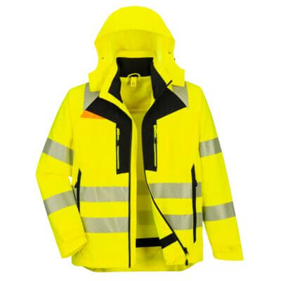 DX4 Hi-Vis 4-in-1 Jacke – Warnschutz Klasse 3 mit Kälteschutz EN 342 | Portwest DX466