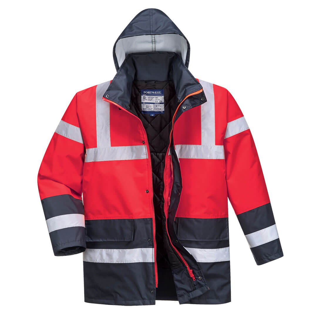 Hi-Vis Kontrast Winter Verkehrsjacke – Warnschutz Klasse 3 mit Kälteschutz EN 342 | Portwest S466
