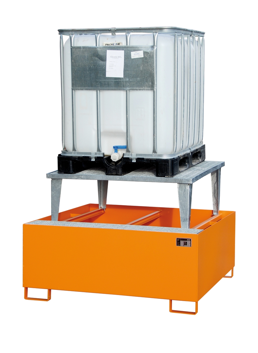 IBC-Auffangwanne mit Abfüllaufsatz