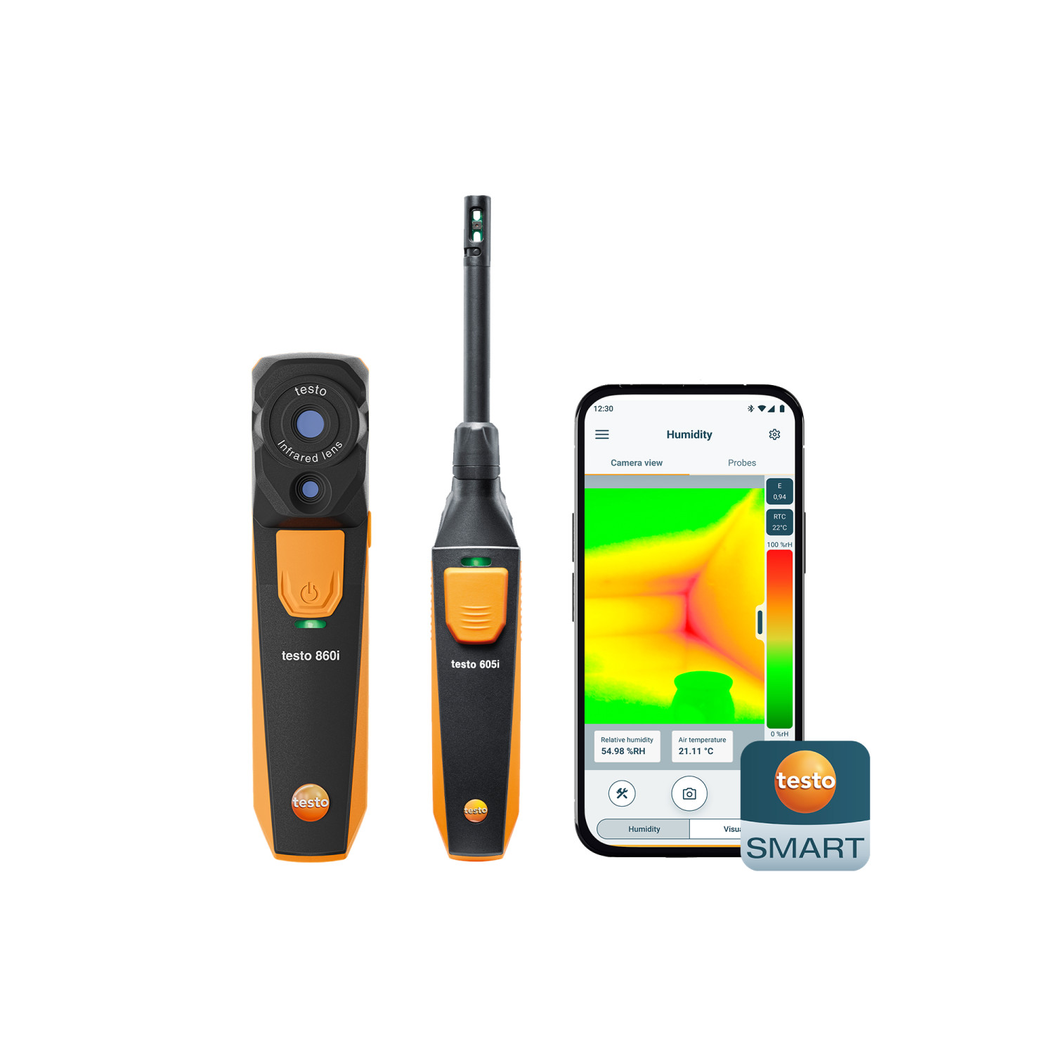 Wärmebildkamera testo 860i testo 860i Schimmel-Set mit Bluetooth-Feuchtefühler testo 605i