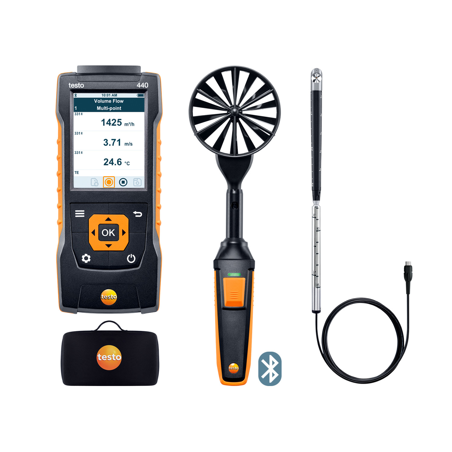 Klimamessgerät testo 440 Strömungs-KombiSet 2 mit Bluetooth®