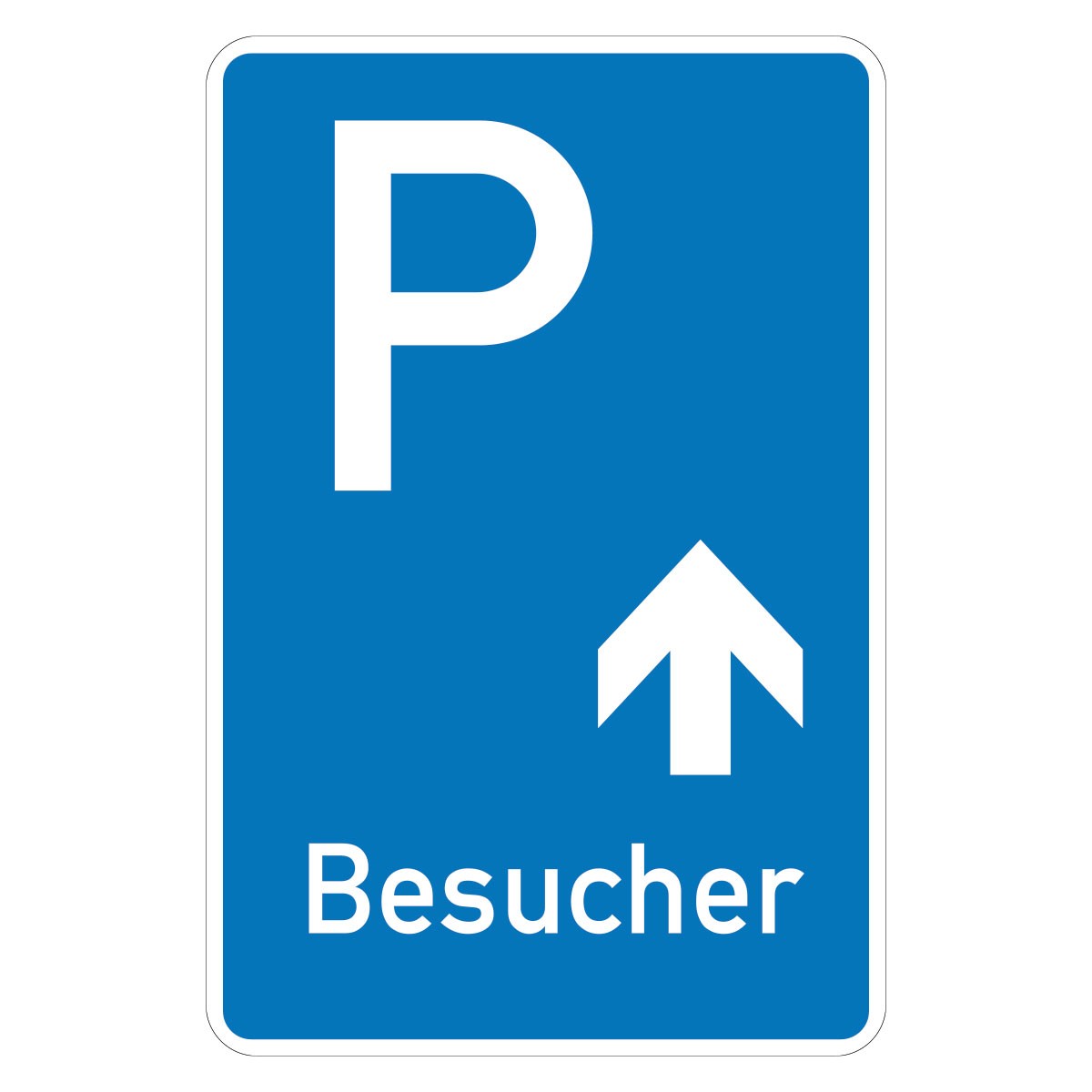 Beschilderung Parkplatz Besucher oder Kunden geradeaus